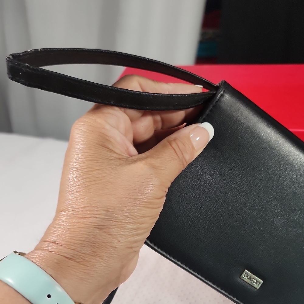 Buxton Black Vegan Leather Crossbody Bag/ Wristlet - Picture 7 of 13